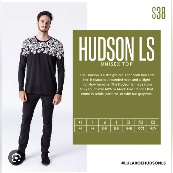 LuLaRoe Hudson Long Sleeve Straight Cut T For Both Him & Her Round Neck Large - Picture 16 of 16